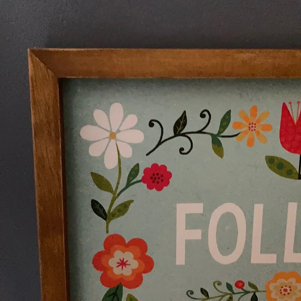 Follow Your Passion Floral Wall Art - Teal & Multicolor